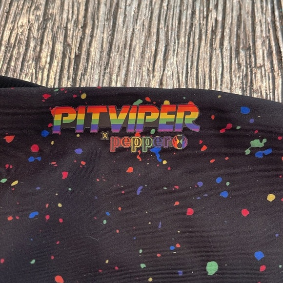 NWT Pit Viper Black Swimwear with Rainbow Logo Size XL - Picture 7 of 7